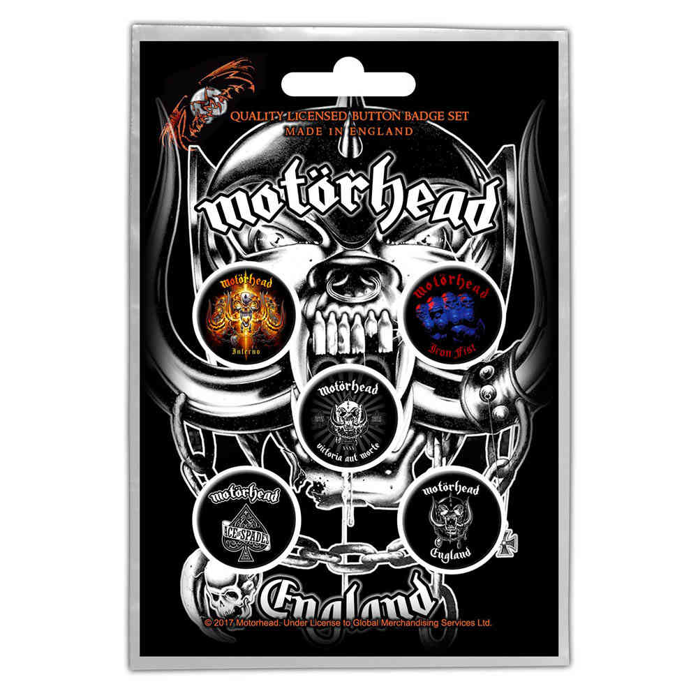 Motorhead - England Bouton broche - Lot de 5 - Multicolore